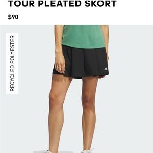 adidas Black Tour Pleated tennis  Skort. Sz XXL NWT